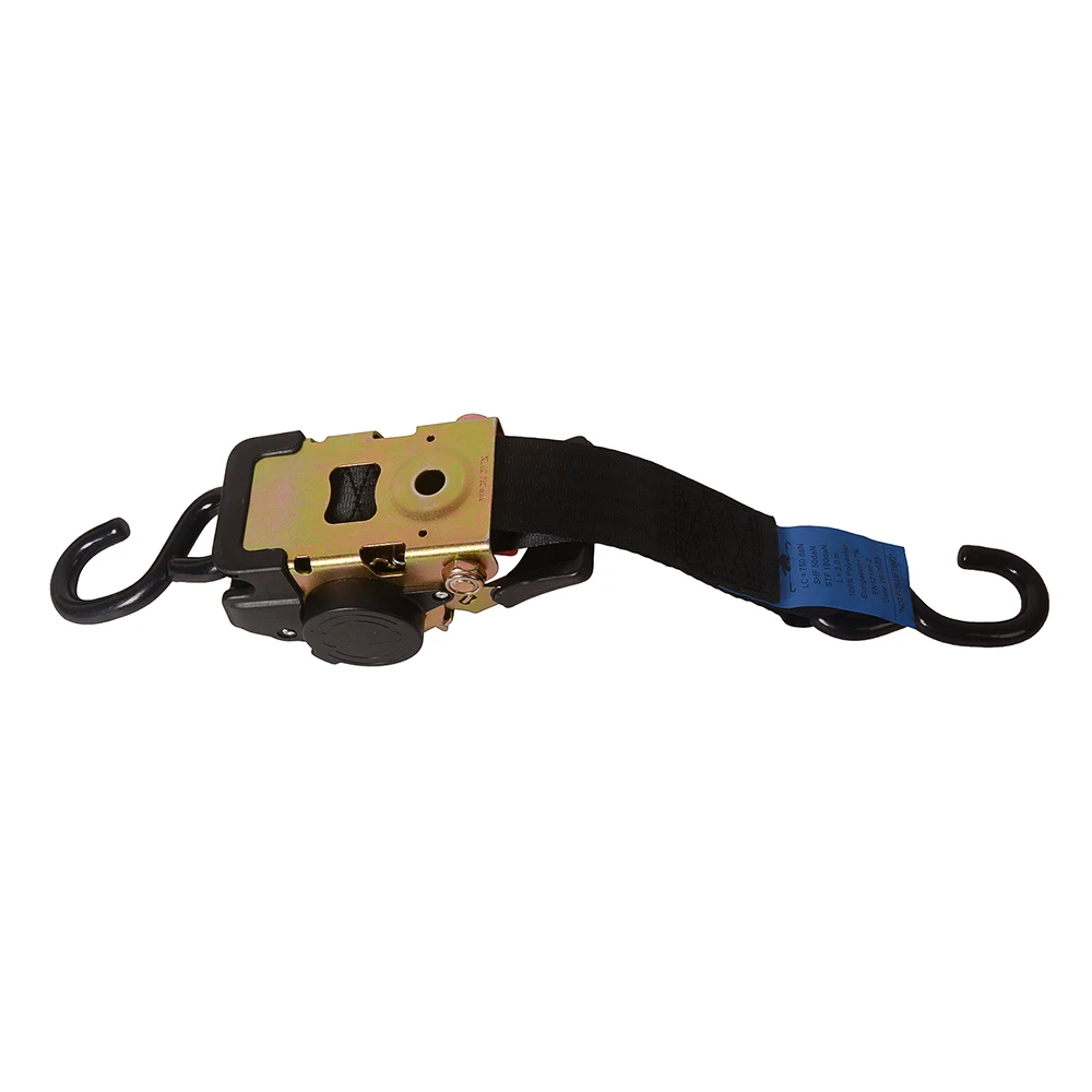 Auto Retractable Ratchet Strap 5cm x 30cm Tie Down Cargo Lashing Double S Hook for Motorcycle off-road vehicle ship Kart Trailer 1PC tie down belts