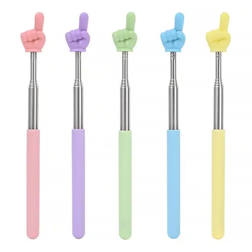Creative Stainless Steel Teaching Telescopic Rod Finger Design Teaching Stick multifunctional Reading Stick home School Supplies