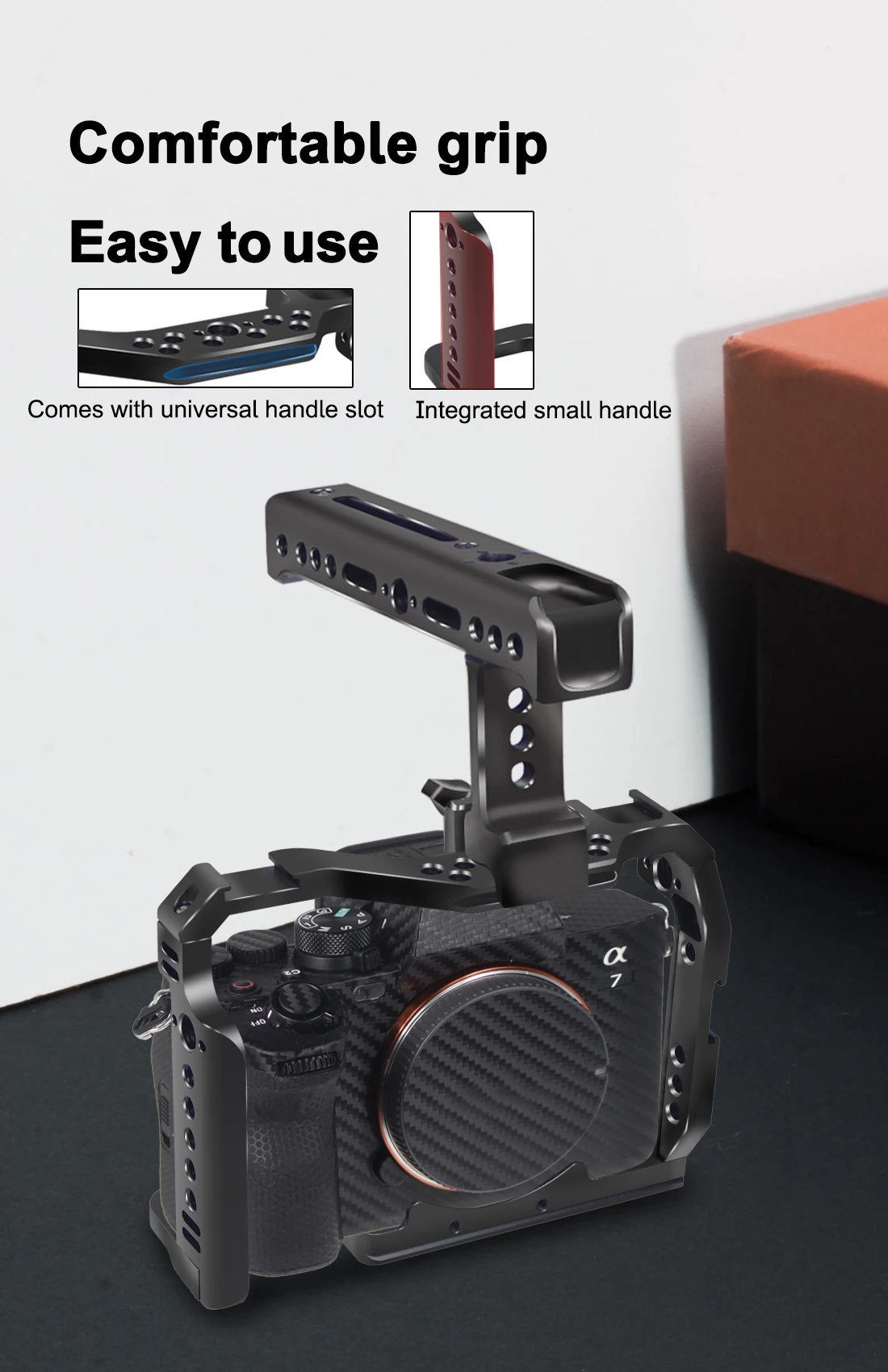A7M4 A7R4 Camera Full Cage Rig Handle Grip Arca-style Cold Shoe Mount ARRI Locat