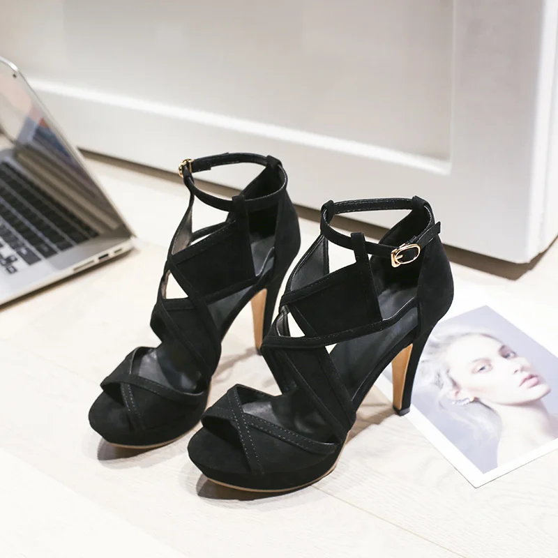 Sandals 2023 Summer Super High Heels Thin Heels  Fish Mouth Color Matching Waterproof Platform Dinner Single Shoes Large