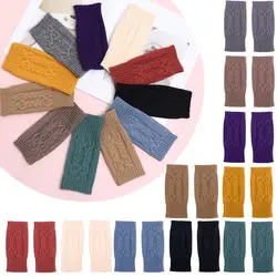 Accessories Cotton Wool Solid Color Twist Pattern Warm Gloves Computer Mittens Fingerless Gloves Half Finger