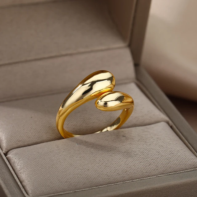 Drop gold ring No.722