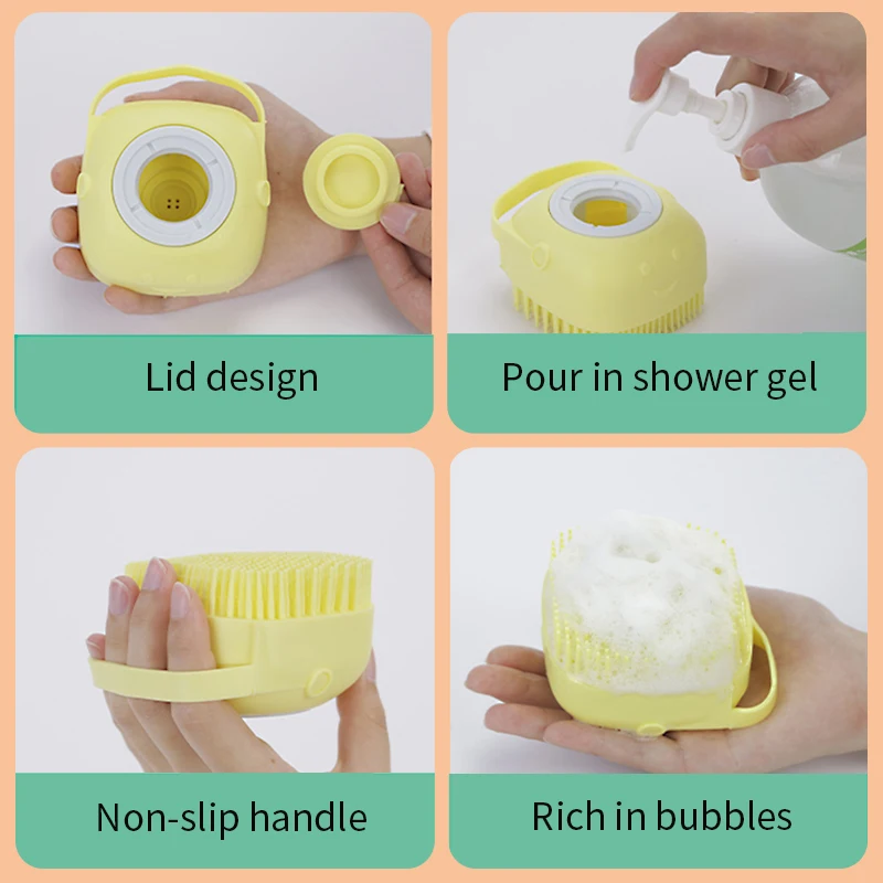 JLVAUVT dog bath brush - dog shampoo brush dog soap scrubber for bath  silicone dog wash brush