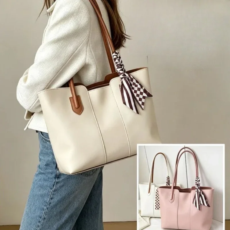 Bolso Tote Coreano de Gran Capacidad para Mujer, Bolso de Hombro Sencillo para el Día a Día, Textura Exclusiva, Primavera/Verano 2026