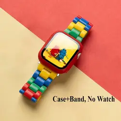 Stylish Candy Color Resin Strap with Plastic Case - 38mm (R Case and strap)