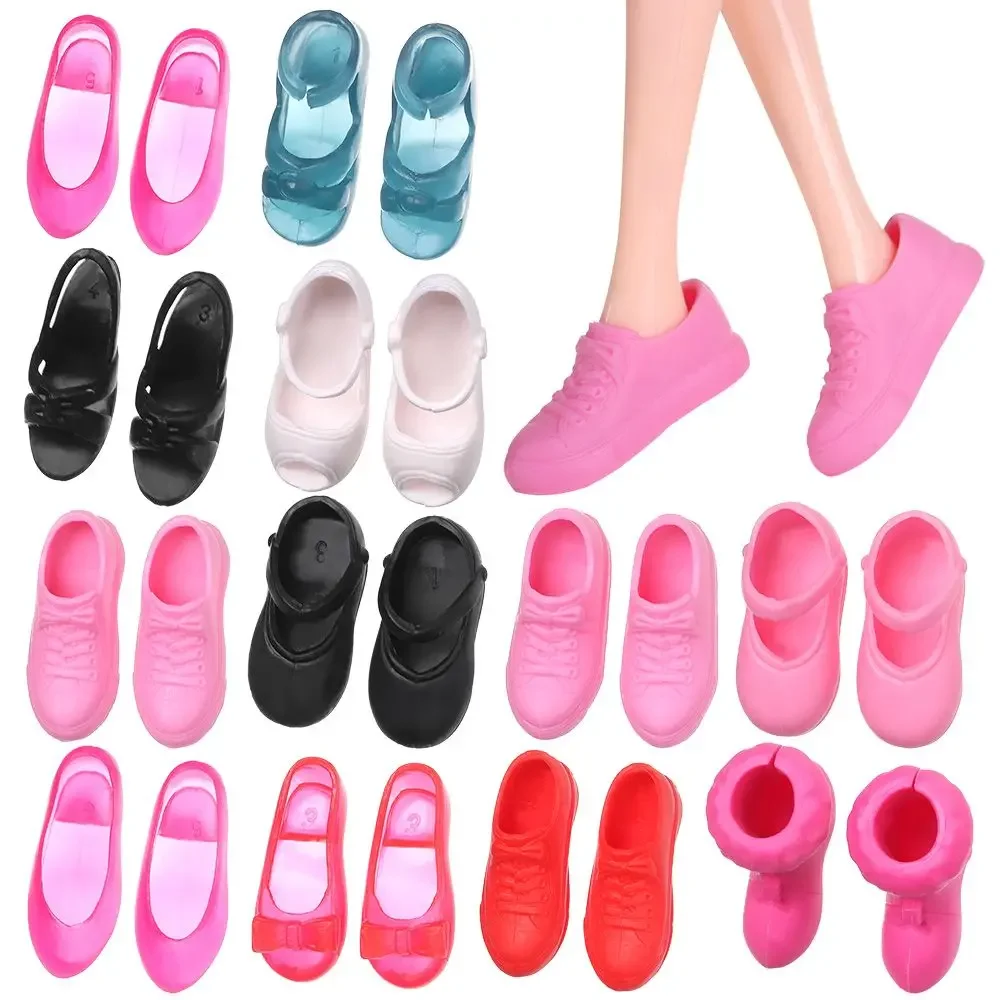 รูปสินค้า รองเท้าบูทพลาสติก 1/6 สำหรับตุ๊กตา BJD พร้อมเครื่องประดับส้นสูง