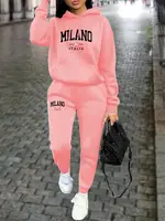 MILANO pantalons ensembles pour femmes vêtements haute qualité sweat pantalon de survêtement à capuche costume 2 pièces automne hiver tenues femme survêtement 1