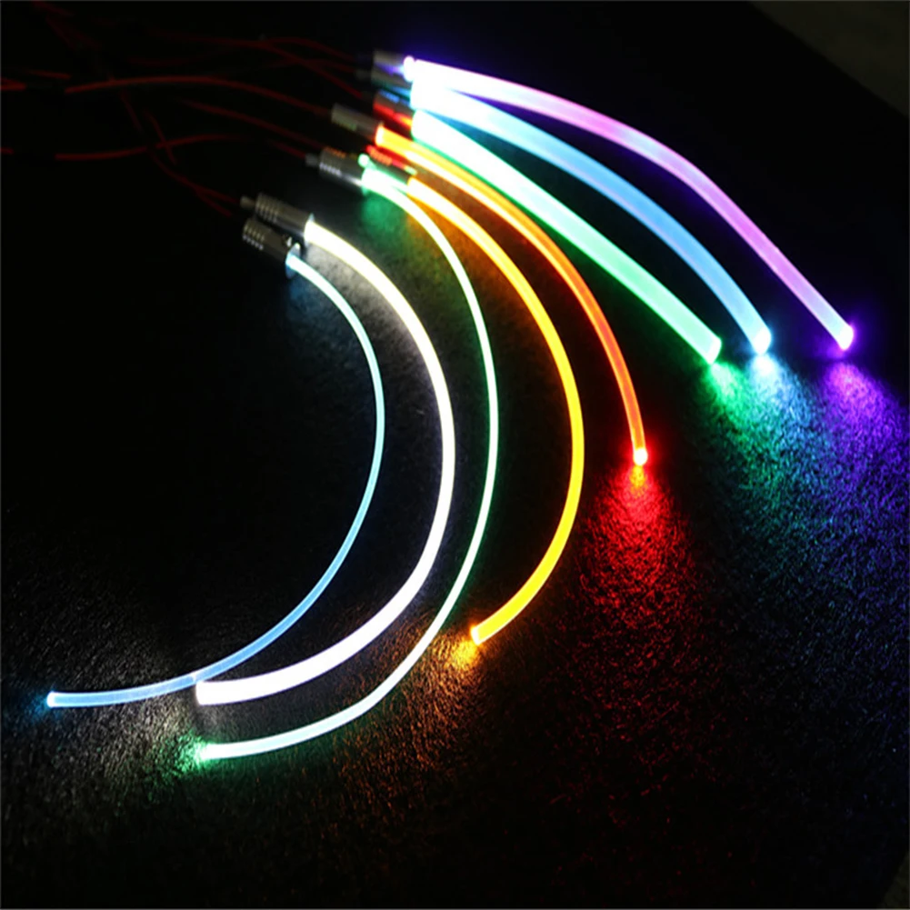 Long 1M PMMA Side Glow Optic Fiber Cable 1.5mm/2mm/3mm Diameter for Car LED Lights Bright fiber optic cable light