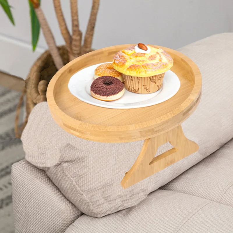 Home furniture solid wood mini tea table round coffee table living room mini sofa round snack tray 25*25*13cm sale