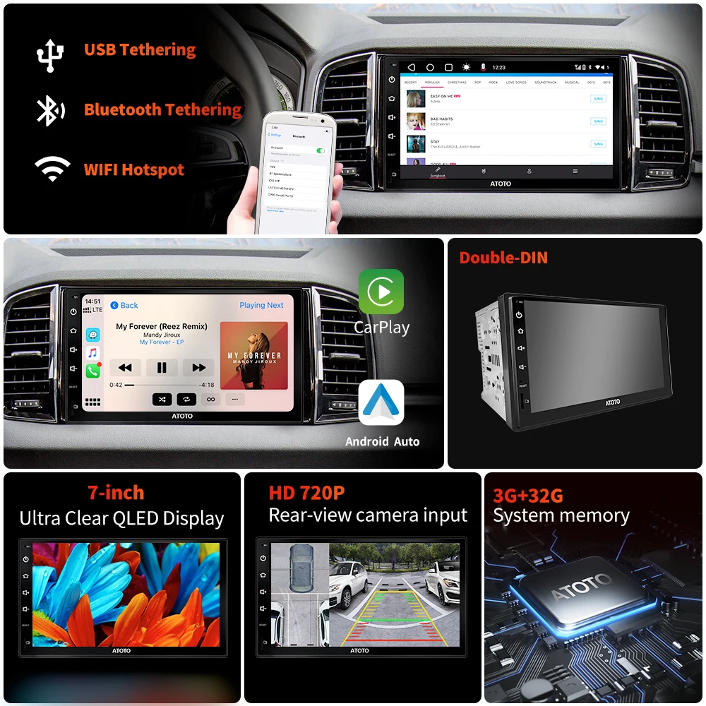 ATOTO S8 Ultra Car Radio Double 2 Din Android Auto 7 inch Car Stereo Head  Unit 2Din Autoradio Wireless Carplay Multimedia Player - AliExpress