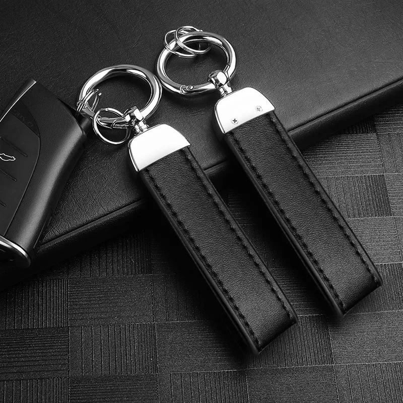 Leather Car Emblem Keychain Key Ring Keyring Accessories For BMW E46