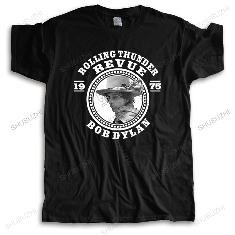 T-Shirt Da Uomo Estiva In Cotone Sciolto Cool Black Rolling Thunder Revue 1975 Bob Dye Shubuzhi T-Shirt Da Uomo Di Alta Qualità