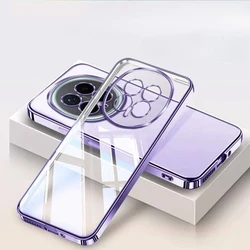 Electroplating Transparent Phone Case - Protective TPU Silicone Soft Cover - Honor Magic5 lite (PURPLE)