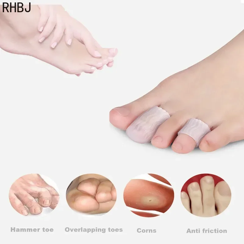 (2/6piece) Silicone Toe Protective Cover Anti-Friction Breathable Pain Relief Overlap Separation Orthotics Gel Toe Cap Protector