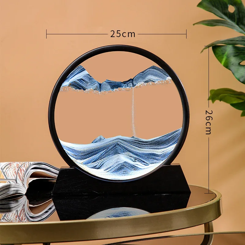 12 Inch 3D Deep Sea Sandscape Creative Hourglass Sand Clock Moving Sand Art Picture Round Glass Quicksand Painting Home Decor