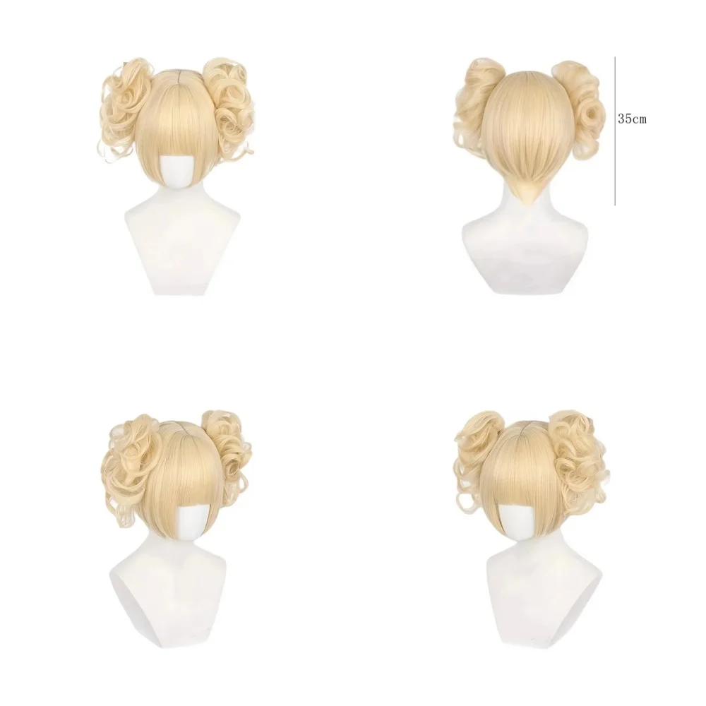 Blonde Synthetic Toga Himiko Cosplay Wig with Hair Bands for Festivals and Halloween