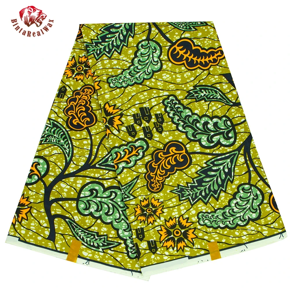 

Most Popular African Polyester fashion Fabric Real Wax Tissu Party Dress Sewing Material By Yard Warps Patchwork DIY FP6540