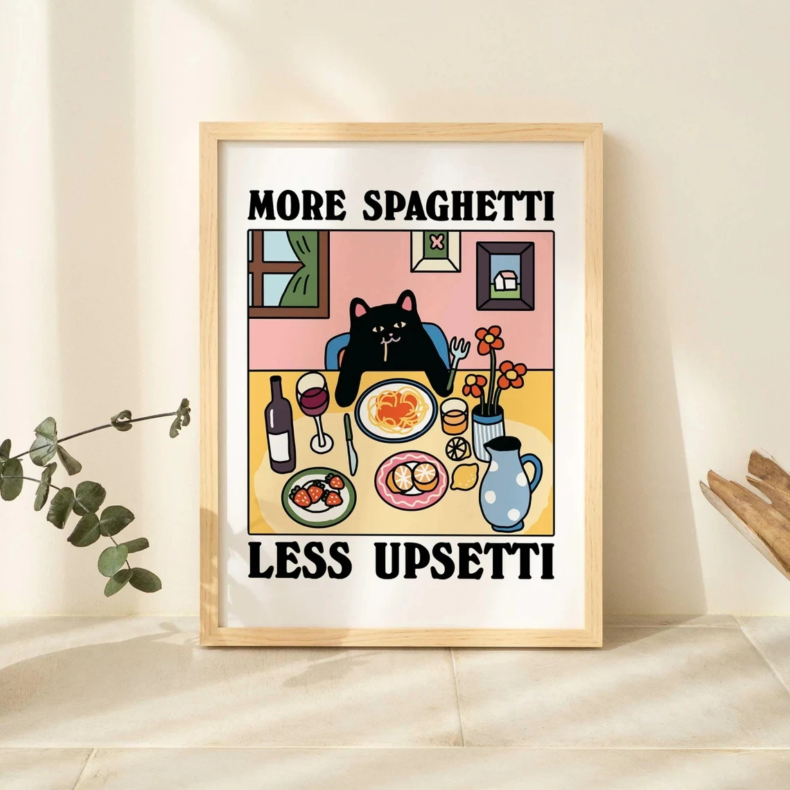 Charming Black Cat Bathroom Wall Art - Canvas Poster