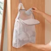 1pc Honeycomb Mesh Laundry Bag with Zipper - Wall-Mounted, Multi-Functional Clothes Storage Organizer for Bedroom & Bathroom 3