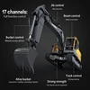 Double E 1:16 Alloy Engineering Excavator with 3 Replaceable Heads 3in1 Construction Remote Control Truck Car Toy for Boy Gift 5