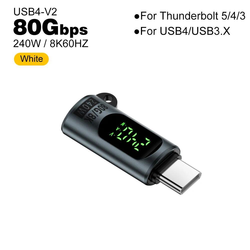 High-Speed USB4 Type-C Adapter with Digital Display – USB-C to USB-C OTG, 240W, 8K