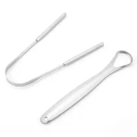 Grattoir à langue à poignée antidérapante, Portable, monocouche, réutilisable, en acier inoxydable, étui pour brosse buccale, nettoyage de la langue 3