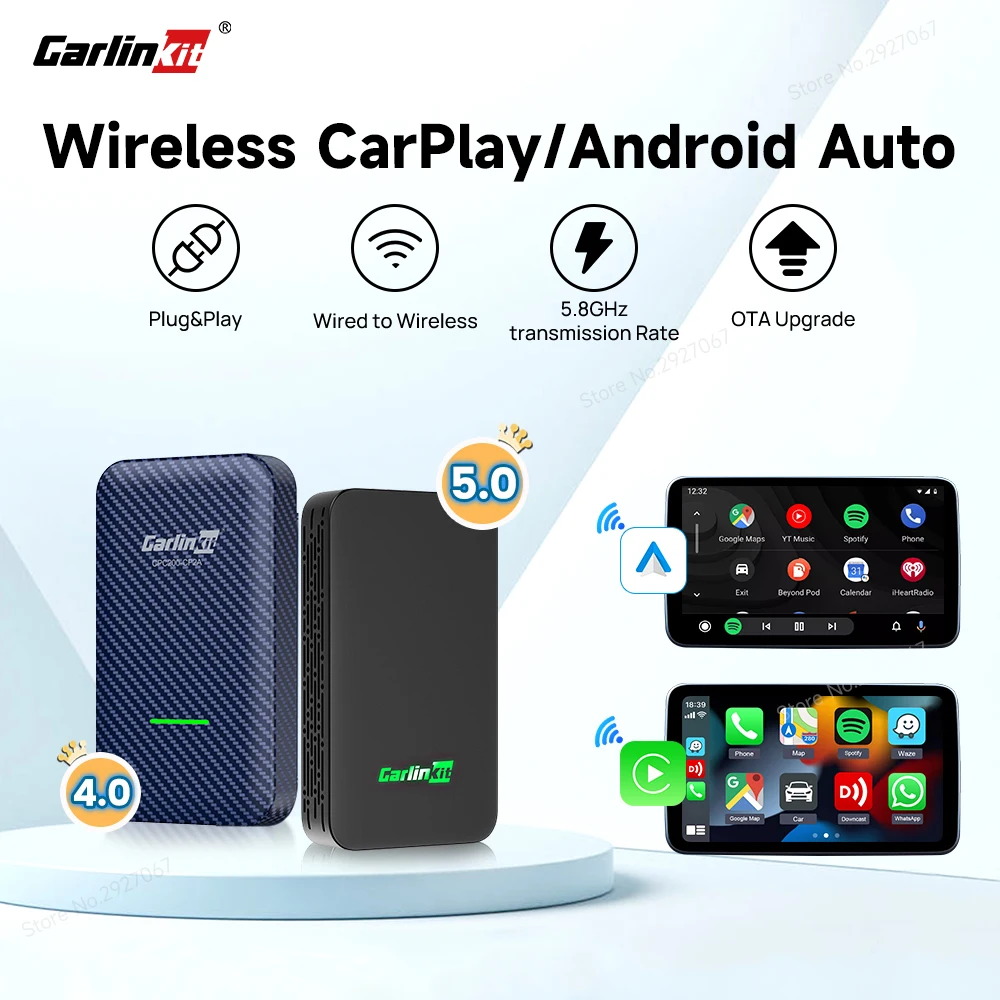 Carlinkit 5.0 4.0 Wireless Carplay Android Auto Adapter Mini Car Play Box Bluetooth Wifi Plug And Play Per Vw Audi Toyota Kia