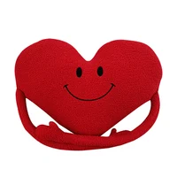 45x30cm Smiling Face Red Heart Plush Pillow Long Arms Hug Emotional Seat Cushion Back Support Plushie Creative Peluche Gift 1