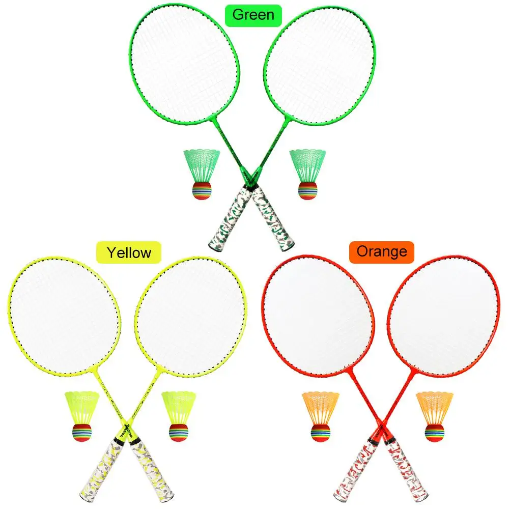Badminton Racket Set 1 Pair Badminton Racket 2 Balls for Children Outdoor Sport Game