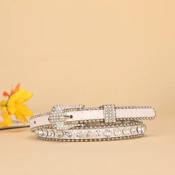 Cintura per cintura sottile da donna, set di diamanti, cintura decorativa versatile e alla moda, cintura con diamanti 1