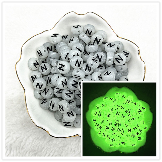 7x4mm A-Z Luminous Beads Letter Beads Acrylic Spaced Beads For Jewelry Making DIY Charms Bracelet