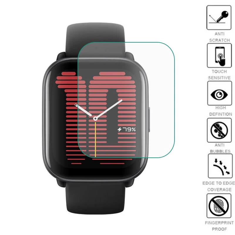 TPU 소프트 스마트 워치 투명 보호 필름 커버, Amazfit 액티브 LCD 디스플레이 화면 보호대 스마트 워치 액세서리, 5 개