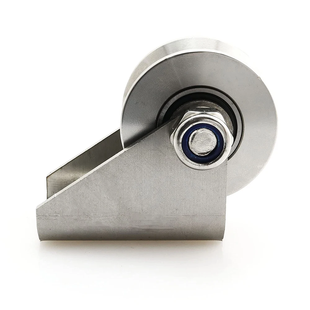 2pcs 3 Inch 304 Stainless Steel V-Groove Wheels - Sliding Gate Rollers, Ground Rail Guide Wheels For Industrial Use