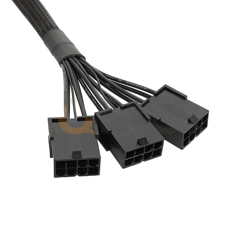 

18AWG GPU VGA 16-контактный PCIE разделитель на 3x8 контактный кабель адаптера питания, Pci