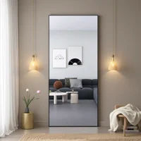 Зеркало для всего тела Comanlai 180x80 см, зеркало в полный рост из закаленного стекла, напольное зеркало, подвесное вертикальное или наклонное настенное зеркало — изображение 6