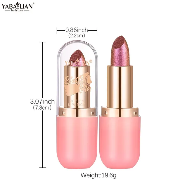Metallic Violet Chameleon Lipstick Color Changing Matte Glitter Diamond Lipstick Waterproof Pearl Shine Lip Gloss Sexy Makeup