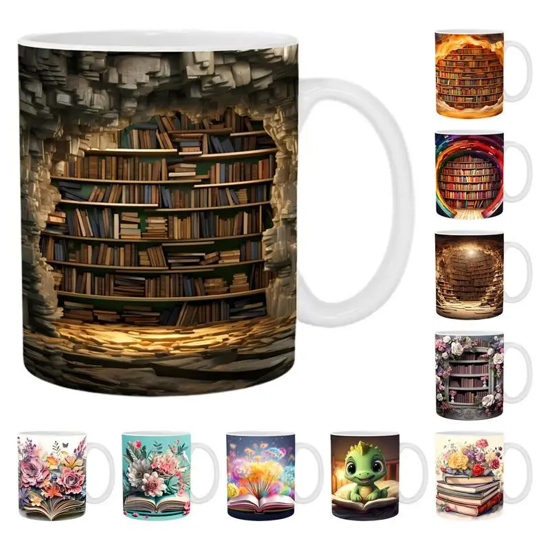 

Mug Book Lover Ceramic Coffee Mug Pattern Drinkware Bookish Mug For Tea Coffee Tea Cup Ceramic Milk Cups Novelty Gifts Layers
