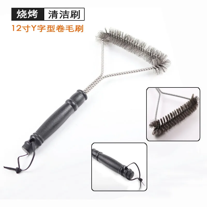 Barbecue Grill BBQ Brush Clean Tool Grill Accessories Stainless Steel Bristles Non-stick Cleaning Brushes Barbecue Accessories