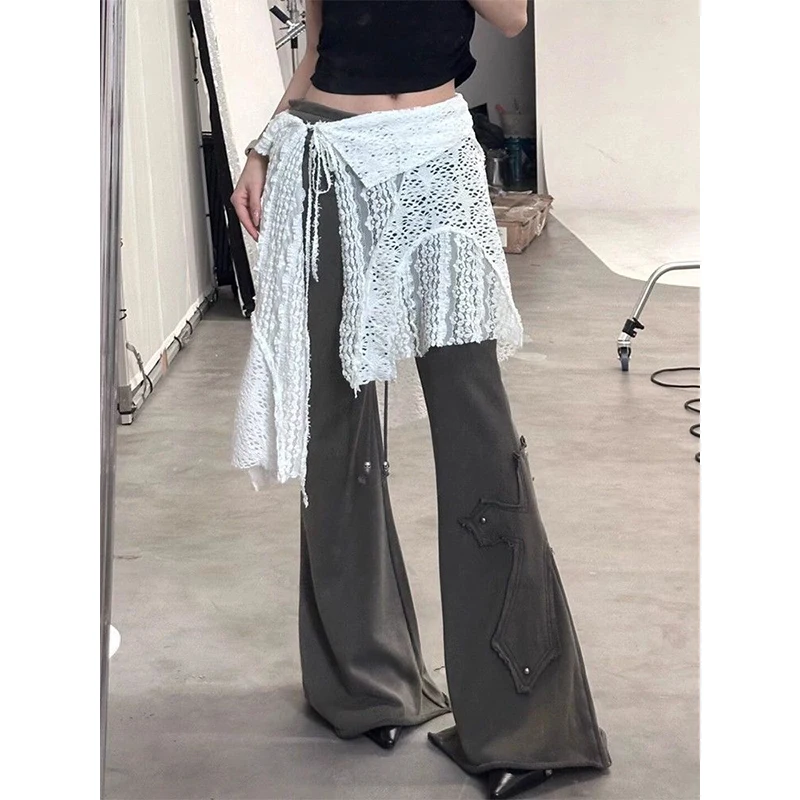 Y2K Irregular Mini Skirts Women Harajuku Aesthetic White Lace Tulle Bandage Skirt Japanese Vintage Hollow Out Faldas New 1 Y2K Irregular Mini Skirts Women Harajuku Aesthetic White Lace Tulle Bandage Skirt Japanese Vintage Hollow Out Faldas New