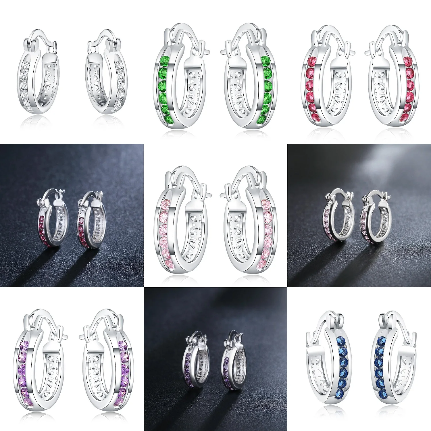 

Hot high quality 925 Sterling Silver crystal zircon Earrings for Women Christmas Gifts Wedding party Fashion Jewelry