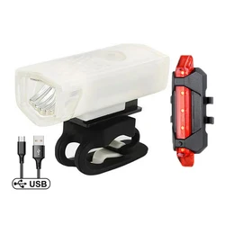 USB Rechargeable Bike Light Set with Taillight - Easy Install, 3-Mode Brightness (11081.10)