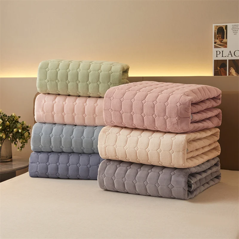 

Winter Thick Quilted Plush Double Bed Sheets Couple Mattress Cover Bed Linen Soft Warm Plush Elastic Fitted Sheet 90 150 180