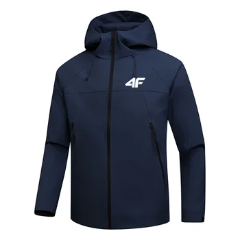 Giacca da uomo antivento, impermeabile e resistente al sole, giacca a vento a maniche lunghe primaverili e autunnali, cappuccio con cerniera, abbigliamento sportivo casual 1