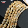 A++ Natural Citrine Yellow Watermelon Quartz Loose Beads for Jewelry Making Bracelet Stone Beads DIY Accessorie 4 6 8 10 12mm 2