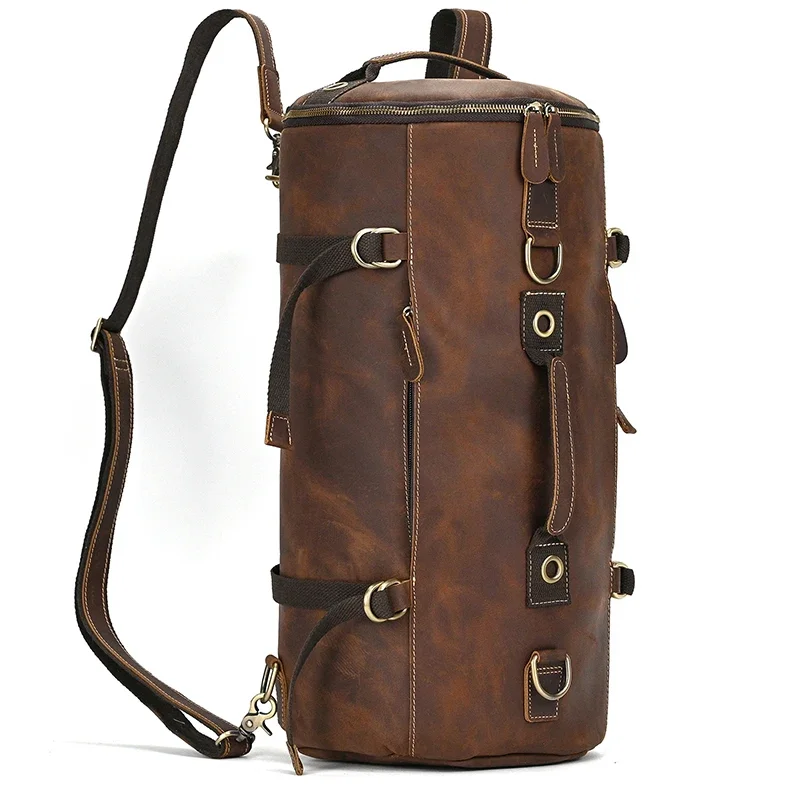 Genuine Leather Backpack for Men Travel Daypack
