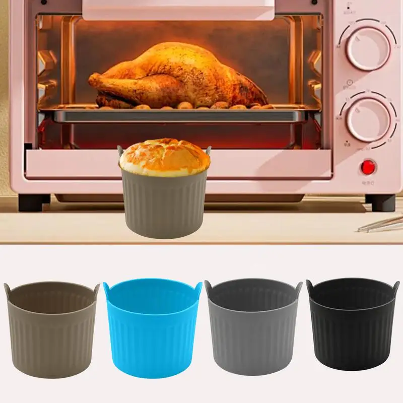 

Air Fryer Pan Silicone Basket Airfryer Oven Baking Silicone Tray Reusable Airfryer Pot Nonstick Muffin Cup Mold Baking Utensils