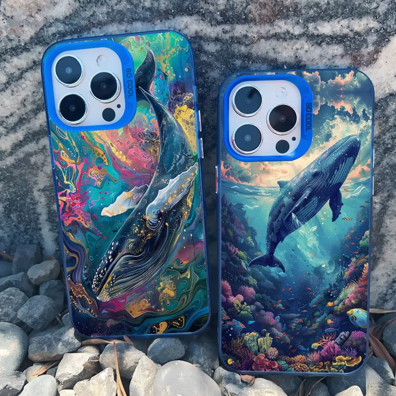 Space Ocean Whale Shark Shockproof Laser Phone Case Cover
