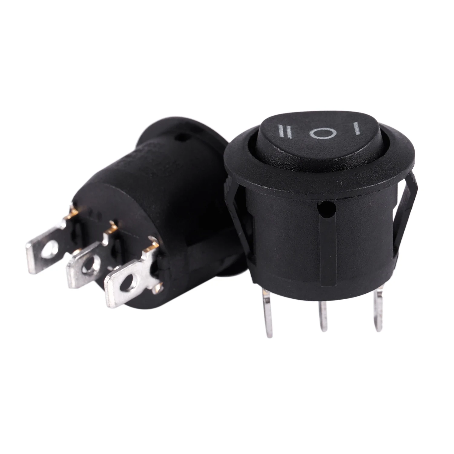 

2 x AC 6A/250V 10A/125V 3-контактный SPDT вкл/выкл/вкл 3-позиционный круглый лодочный кулисный переключатель