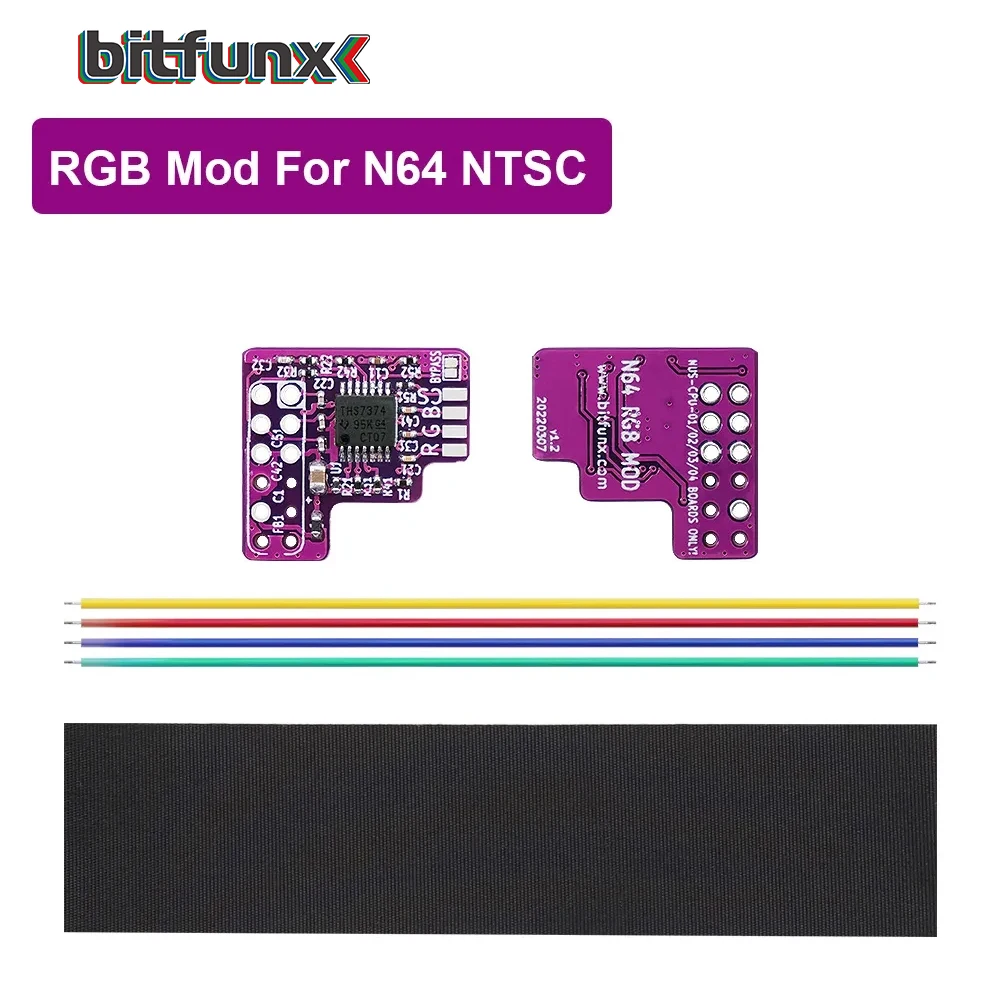 Bitfunx-kit Mod Rgb para Nintendo 64 Ths7374 Amp Mod para N64 Ntsc Consolas de Jogos
