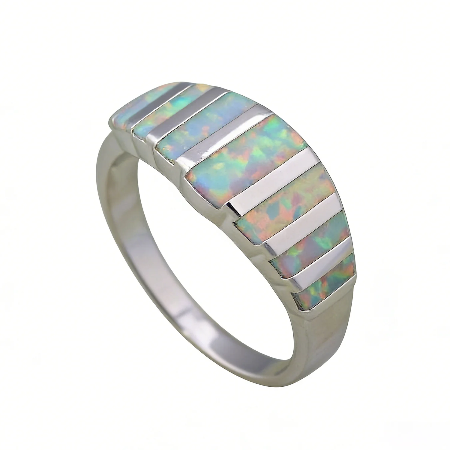 Geschenk zum Jahrestag und Valentinstag, bunter Feueropal, Modeschmuck, Opalringe für Damen, Modeschmuck, Abendparty-Schmuck – Detail 10
